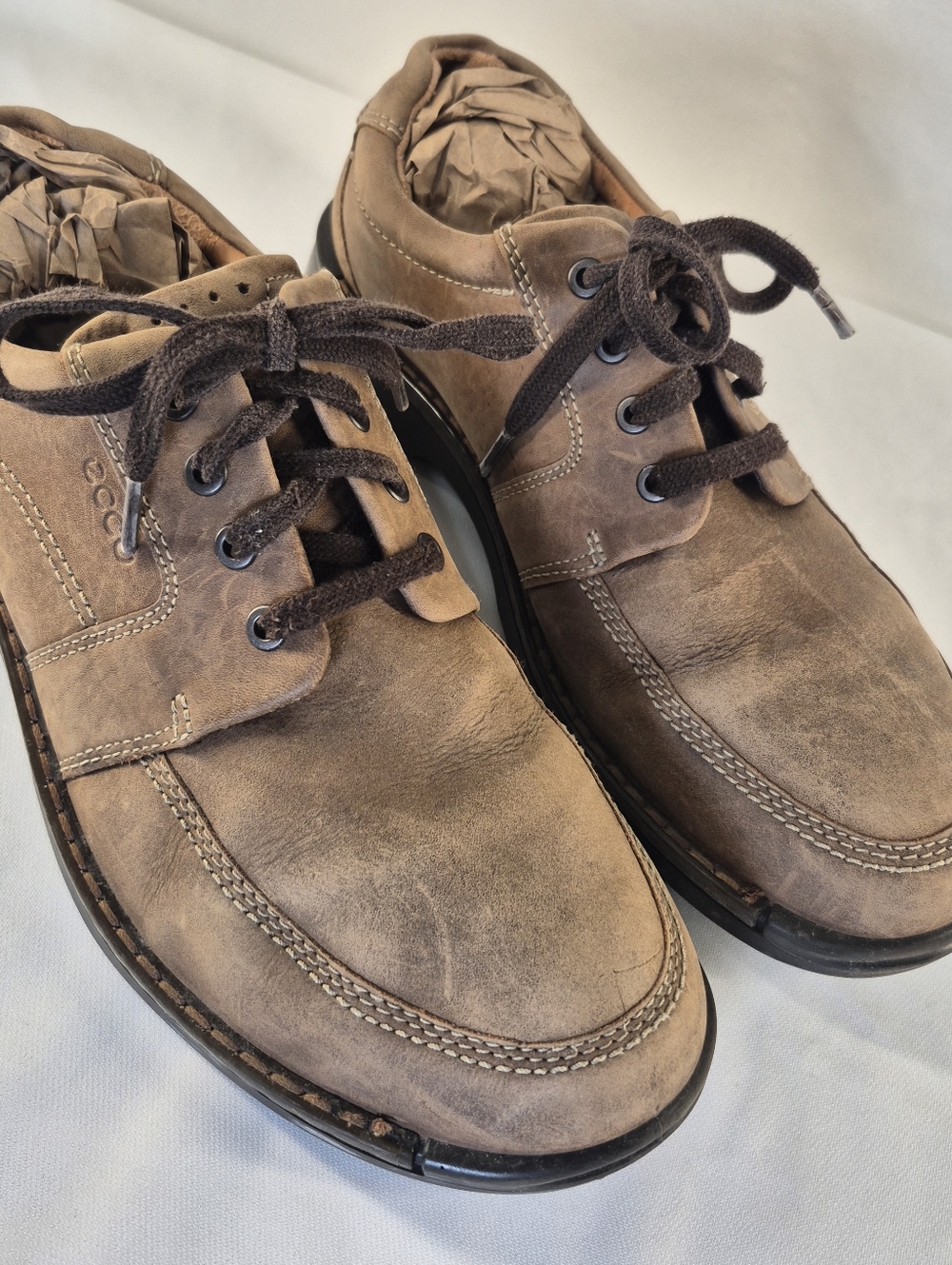 ECCO Mens Fusion 2 Suede Lace Up Oxfords Brown Mens size 10.5